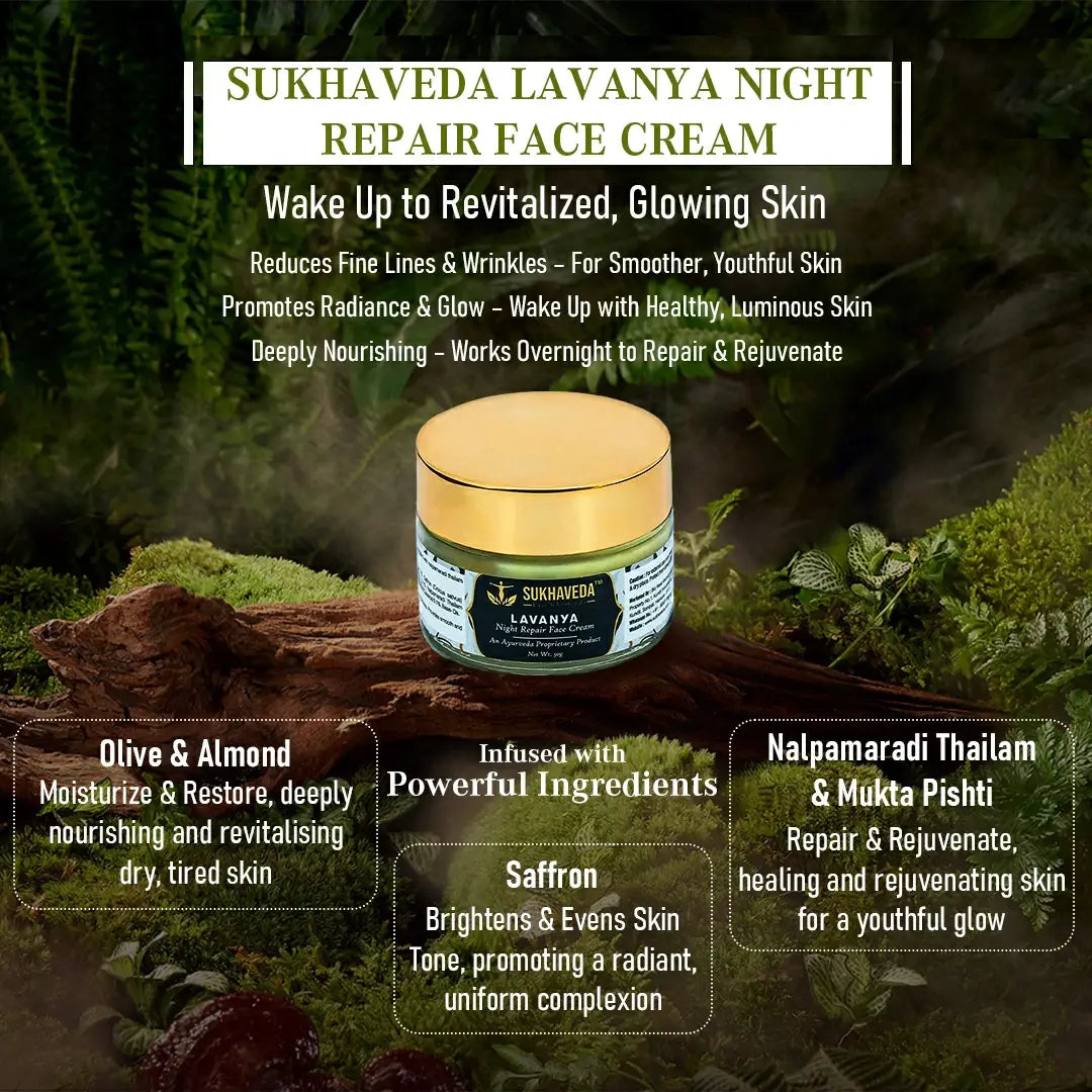 SUKHAVEDA LAVANYA NIGHT REPAIR FACE CREAM